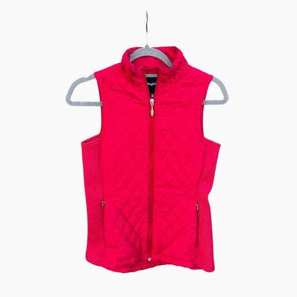 Straight Down Women's Red Quilted‎ Golf Vest sz XS - Picture 1 of 7